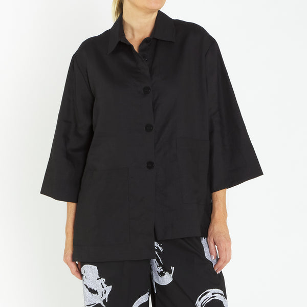 Lucy Black Linen Jacket