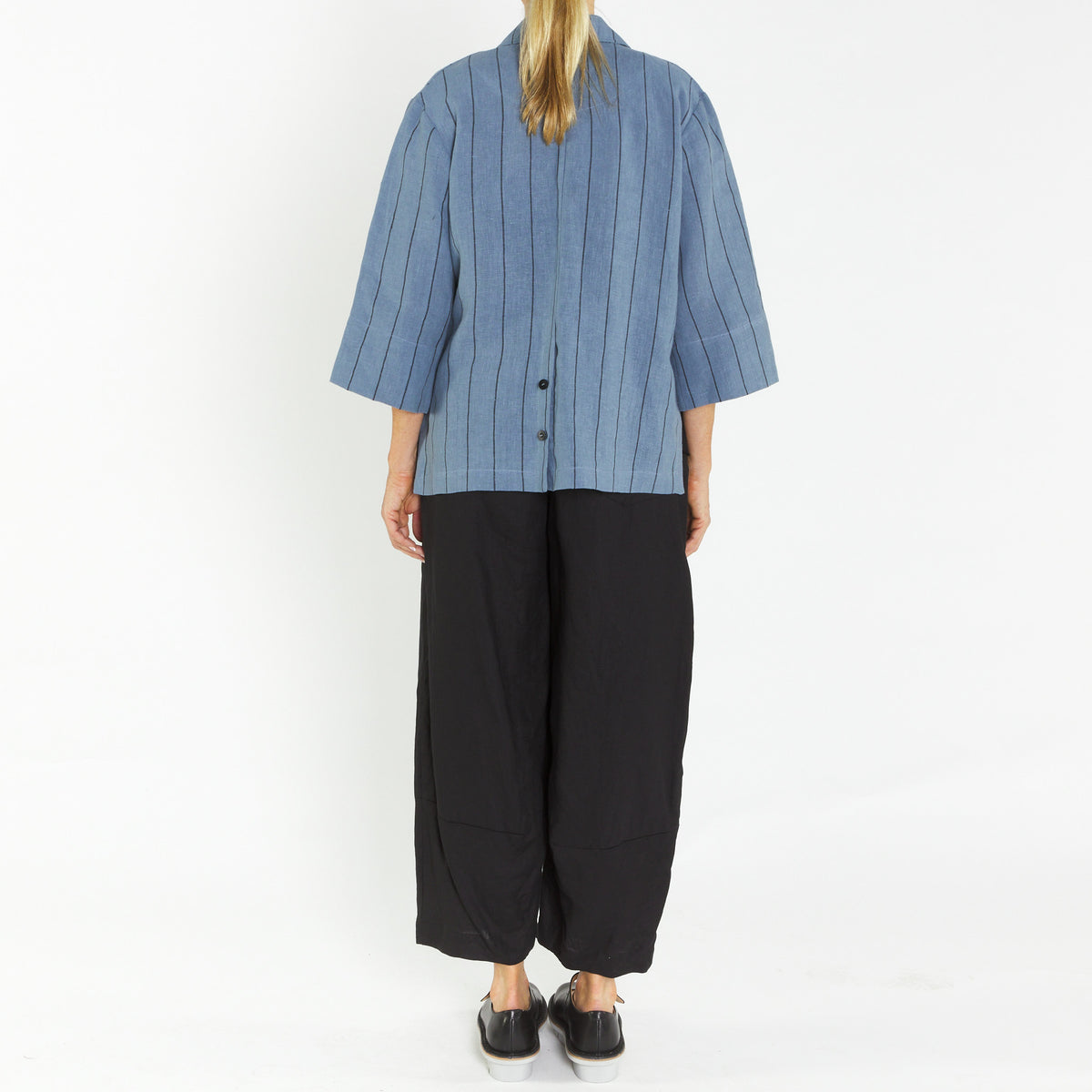 Lucy Cadet Blue Linen Jacket