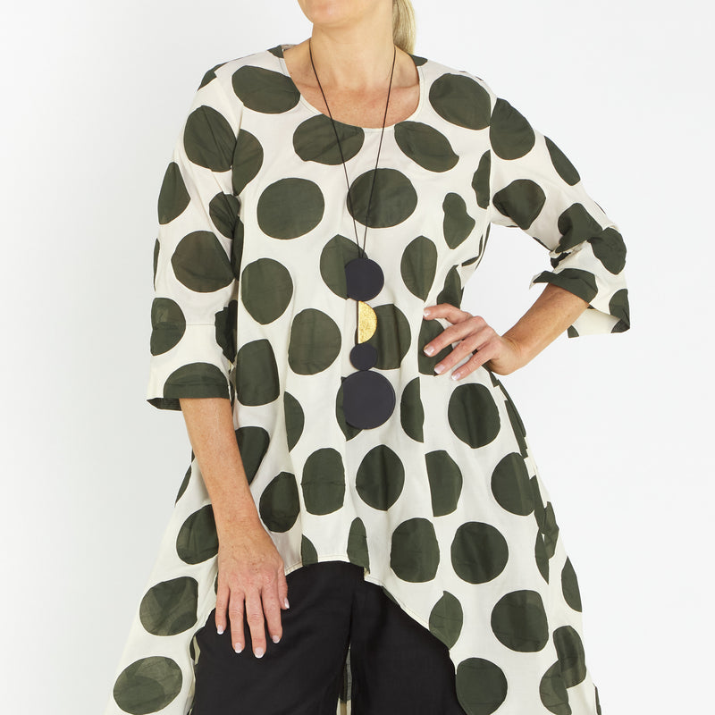 Miko Khaki Circles Tunic