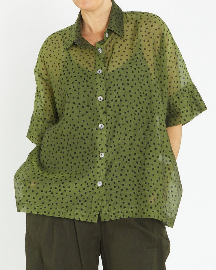 Marlon Khaki Spot Shirt