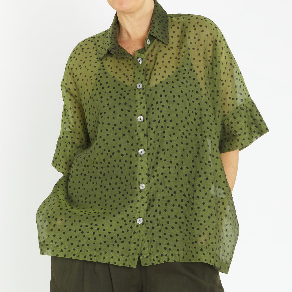 Marlon Khaki Spot Shirt