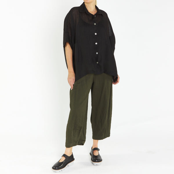 Marlon Black Linen Shirt