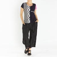 Alpha Black Pinstripe Pant