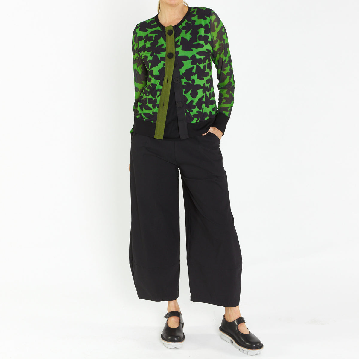 Button Cardi Green Canopy