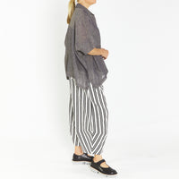 Alpha Ivory Black Stripe Pant