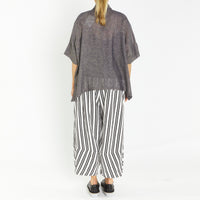 Alpha Ivory Black Stripe Pant