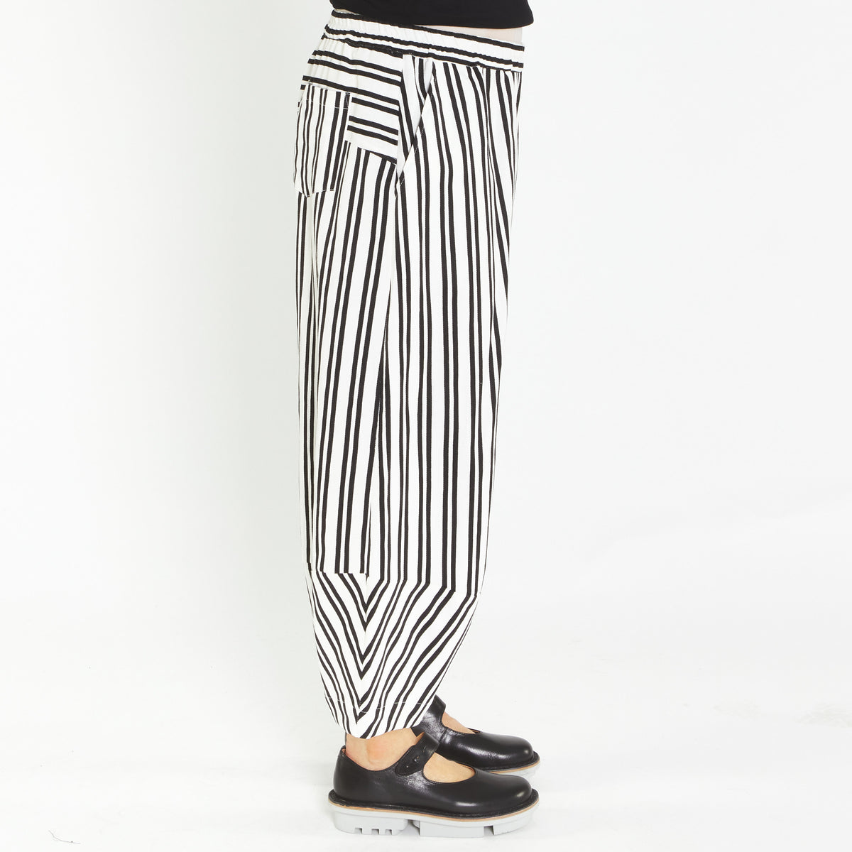 Alpha Ivory Black Stripe Pant