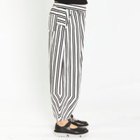 Alpha Ivory Black Stripe Pant