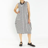 Bop Ivory Black Stripe Dress