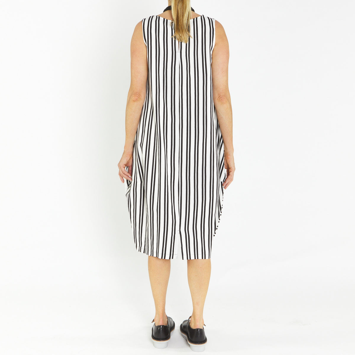 Bop Ivory Black Stripe Dress