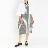 Bop Ivory Black Stripe Dress