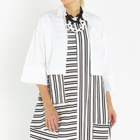 Bop Ivory Black Stripe Dress