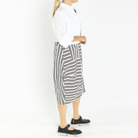 Bop Ivory Black Stripe Dress