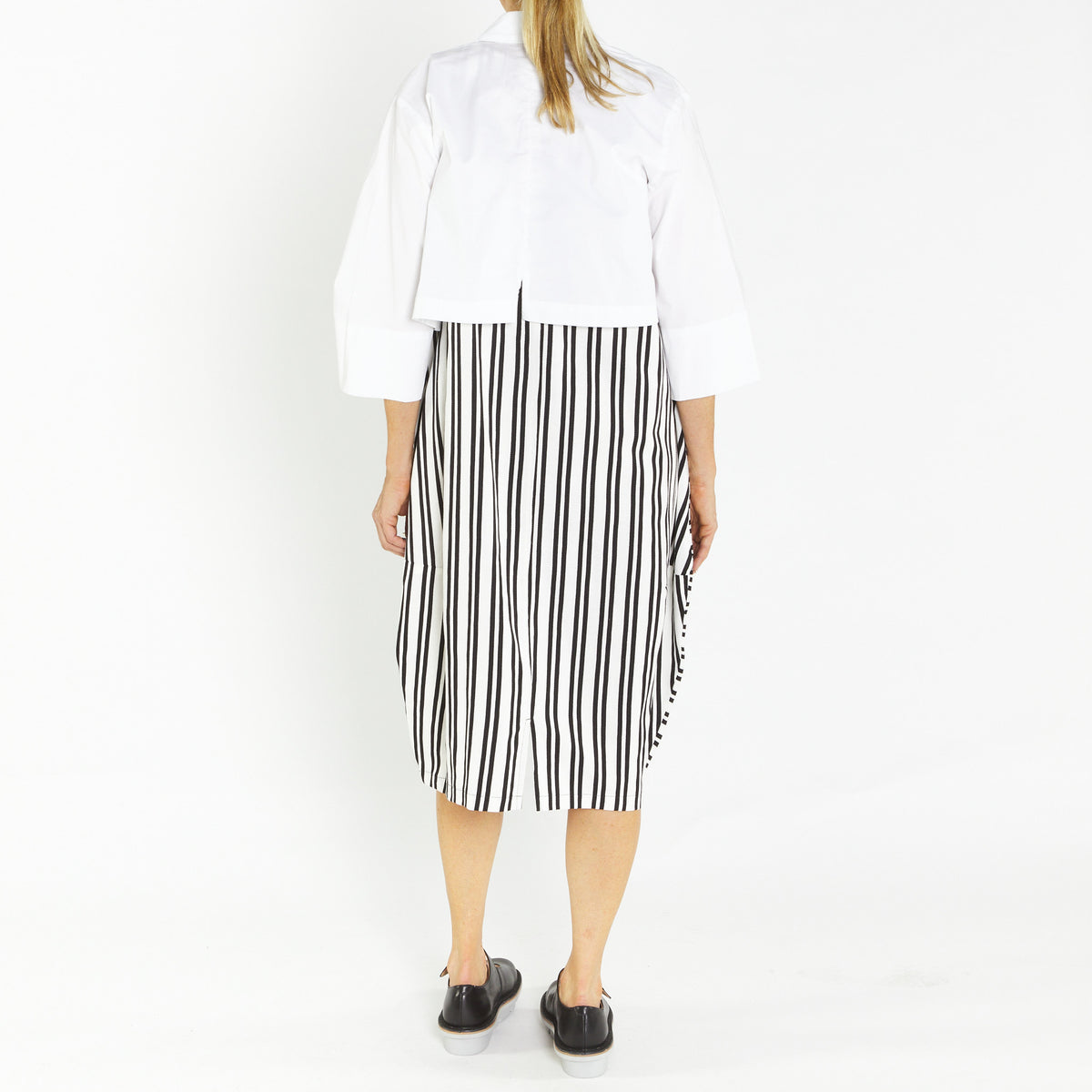 Bop Ivory Black Stripe Dress