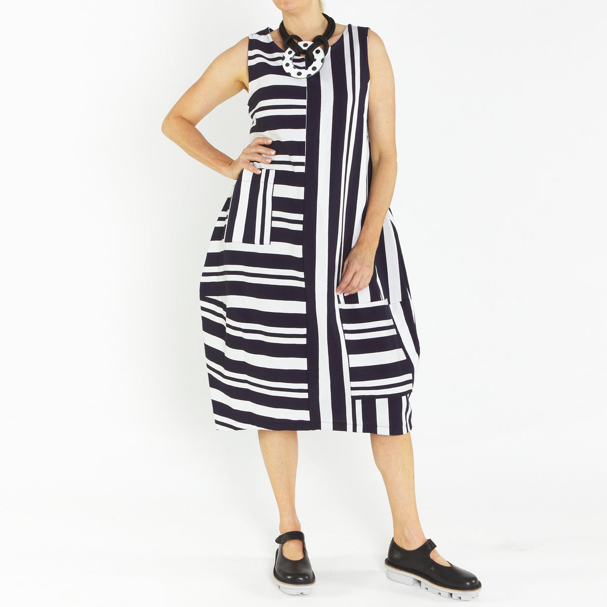 Bop Navy Stripe Dress