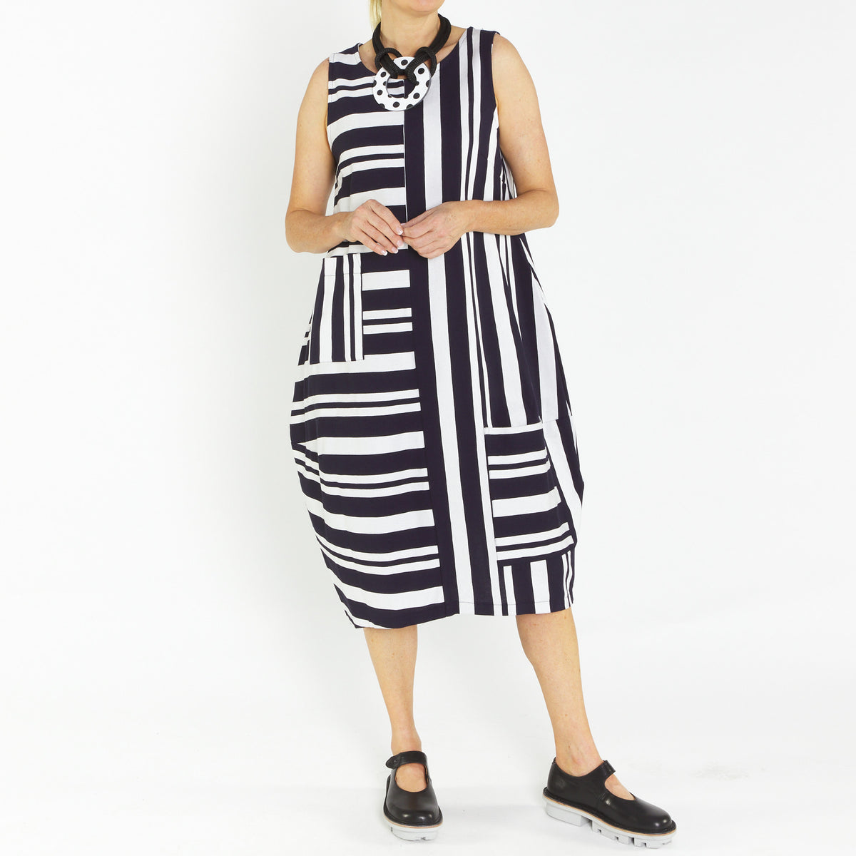 Bop Navy Stripe Dress