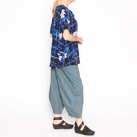 Supernova Teal Cotton Blend Pant