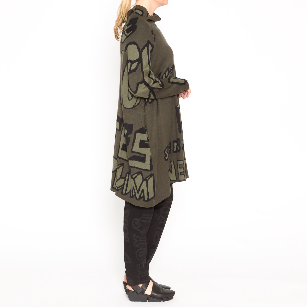 Anna Khaki Jacquard Tunic