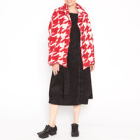 Houndstooth Red Cardigan