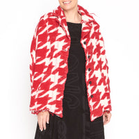 Houndstooth Red Cardigan