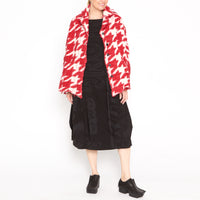 Houndstooth Red Cardigan