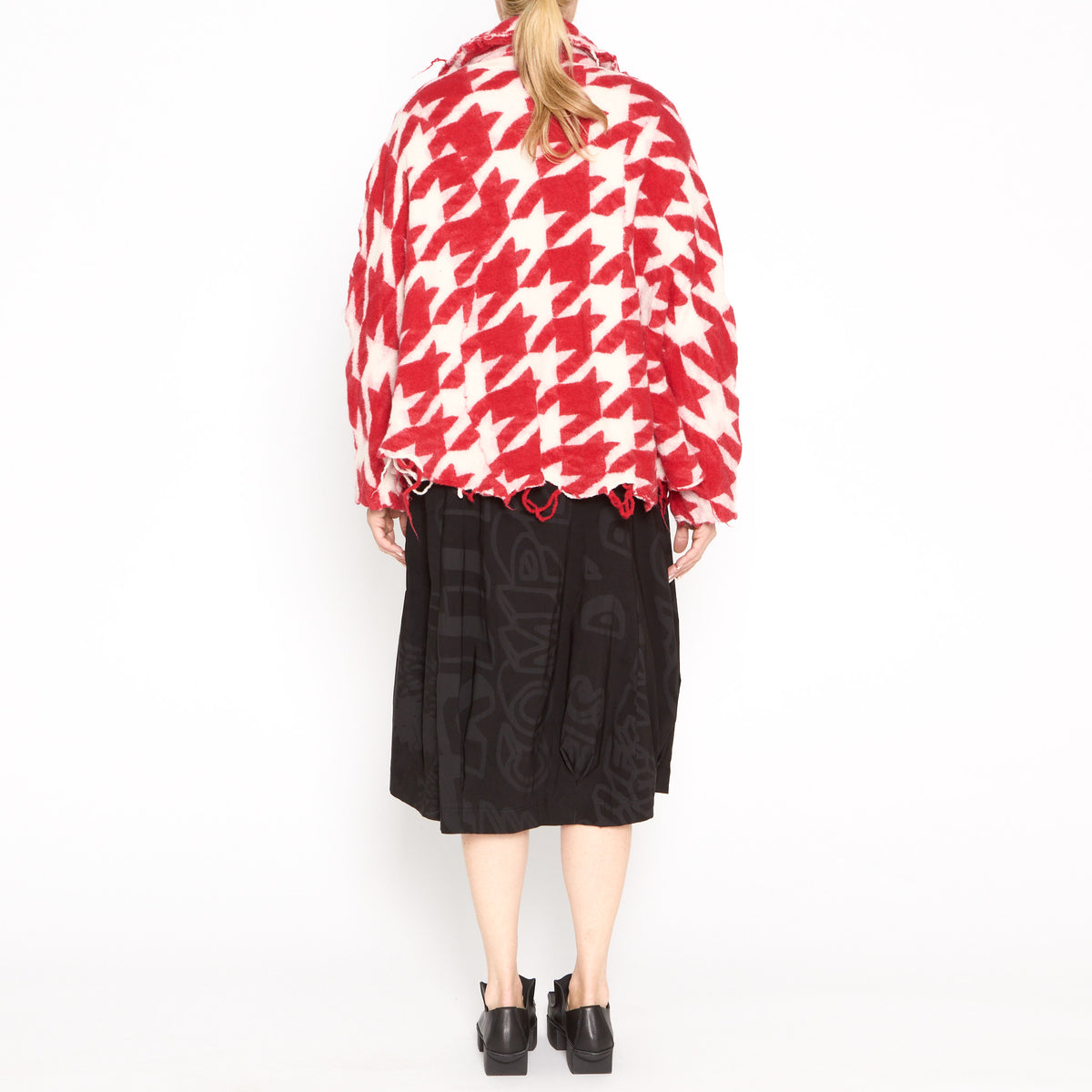 Houndstooth Red Cardigan