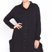 The Look In Your Eyes Dress-Cardigan in Black - 0702