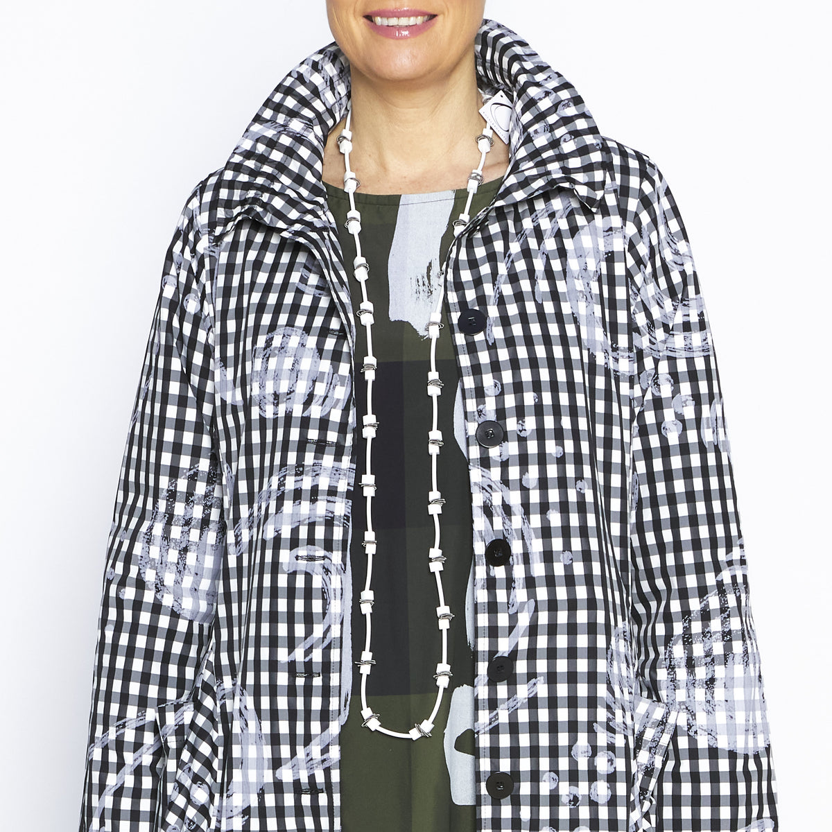 Ellen Gingham Taffeta Coat