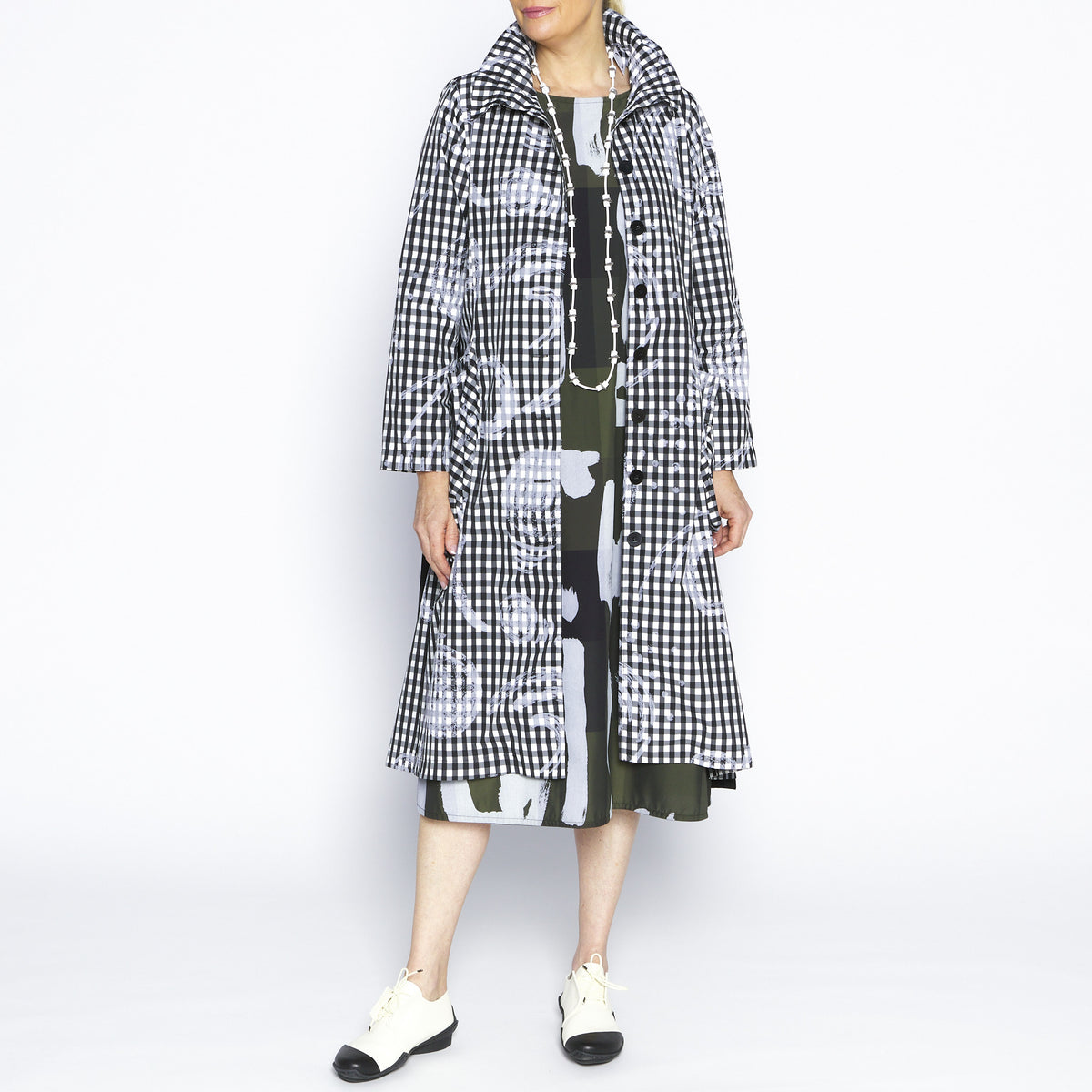 Ellen Gingham Taffeta Coat