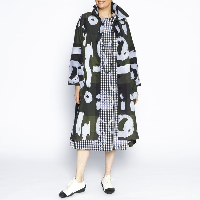 Ellen Khaki Taffeta Coat