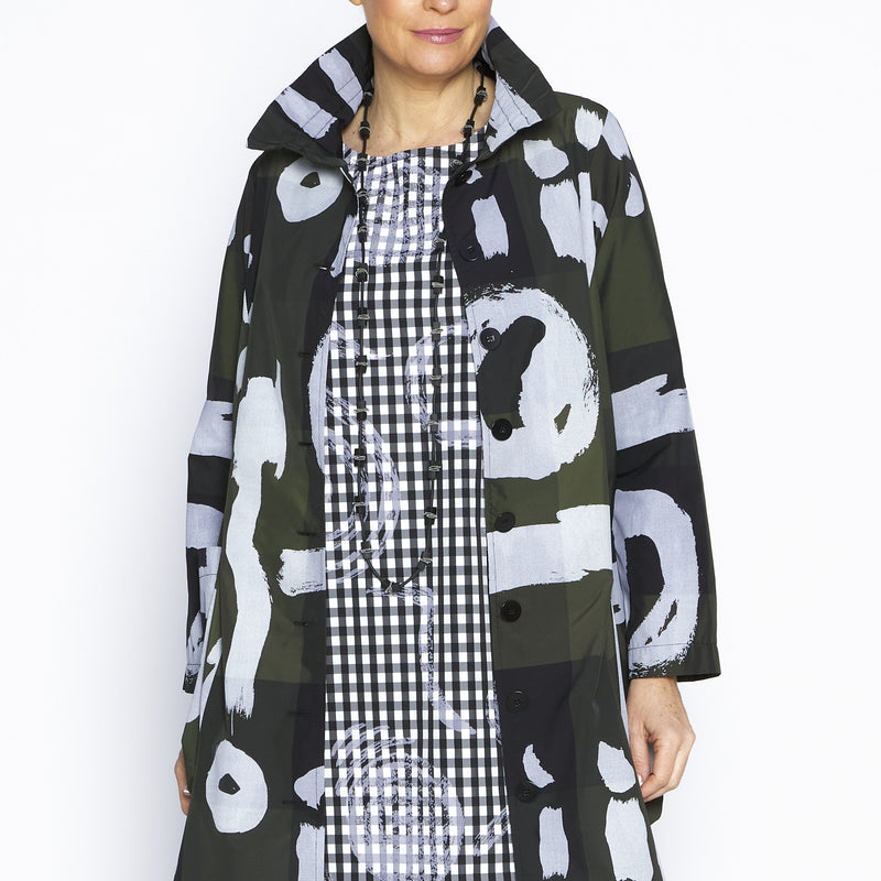 Ellen Khaki Taffeta Coat