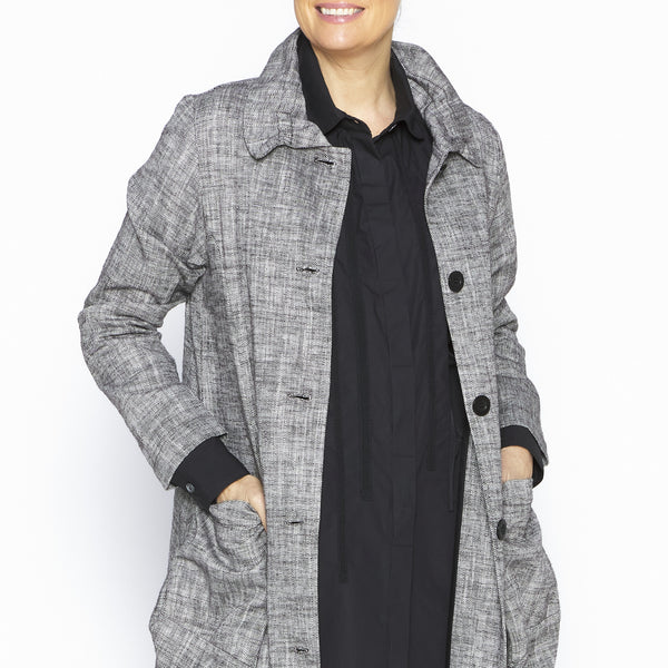 Ellen Herringbone Linen Coat