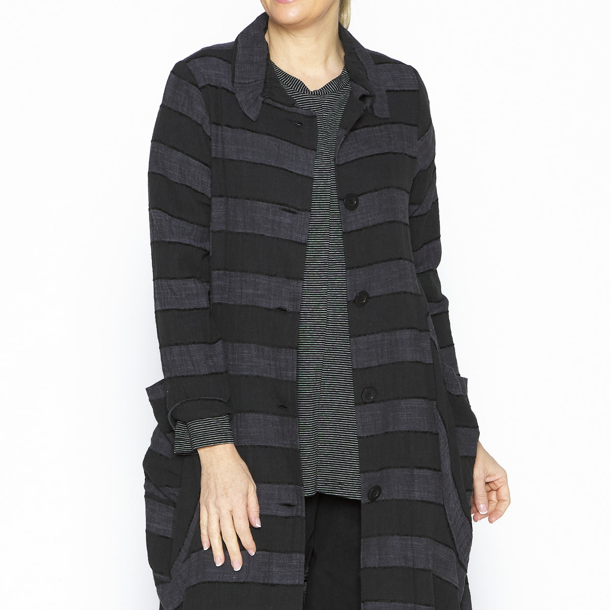 Ellen Striped Linen Coat