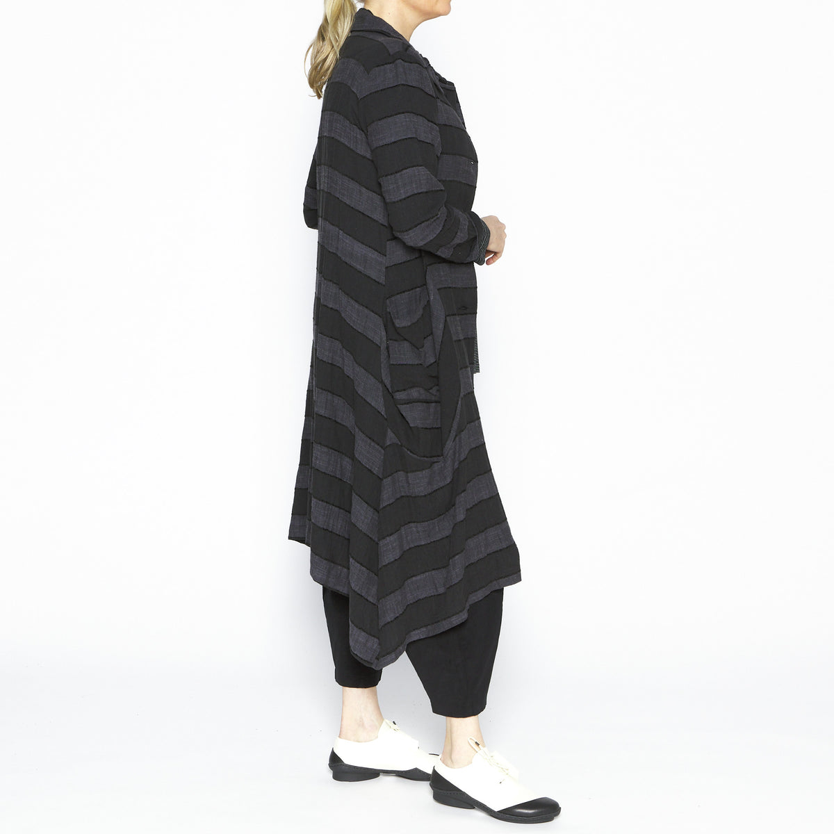 Ellen Striped Linen Coat