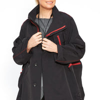 MU241650 Nylon Coat in Black/Red