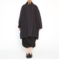 MU241650 Nylon Coat in Black/Red