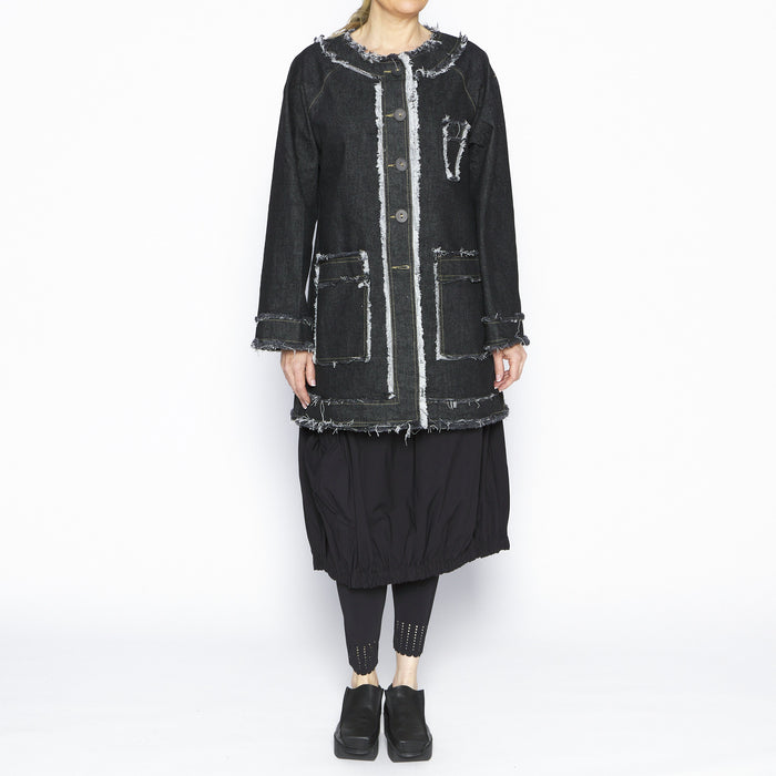Minni Black Denim Car Coat