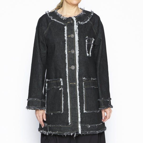 Minni Black Denim Car Coat