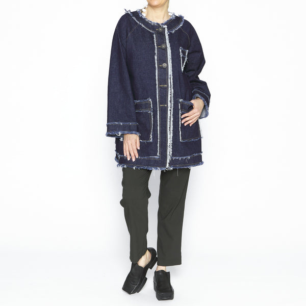 Minni Blue Denim Car Coat