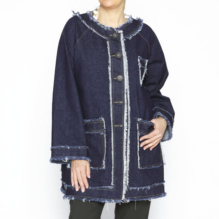 Minni Blue Denim Car Coat