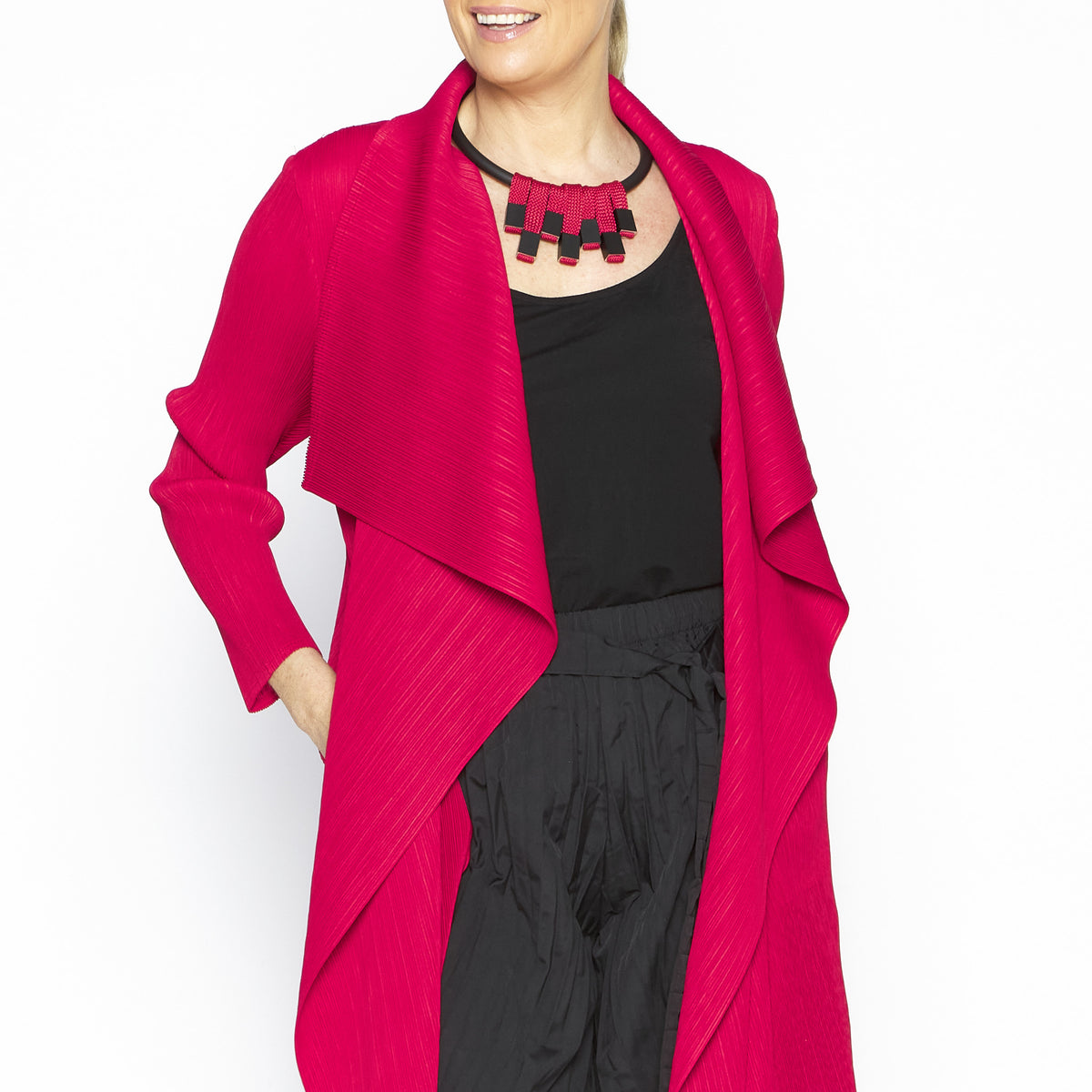 Aiko Red Lapel Coat