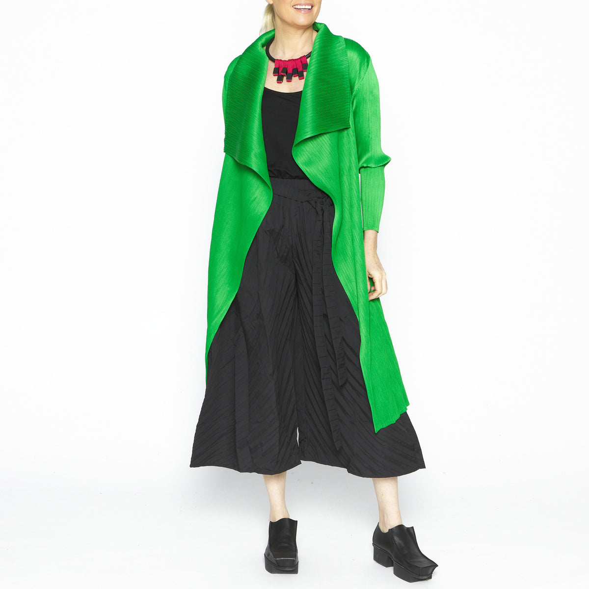 Aiko Green Lapel Coat