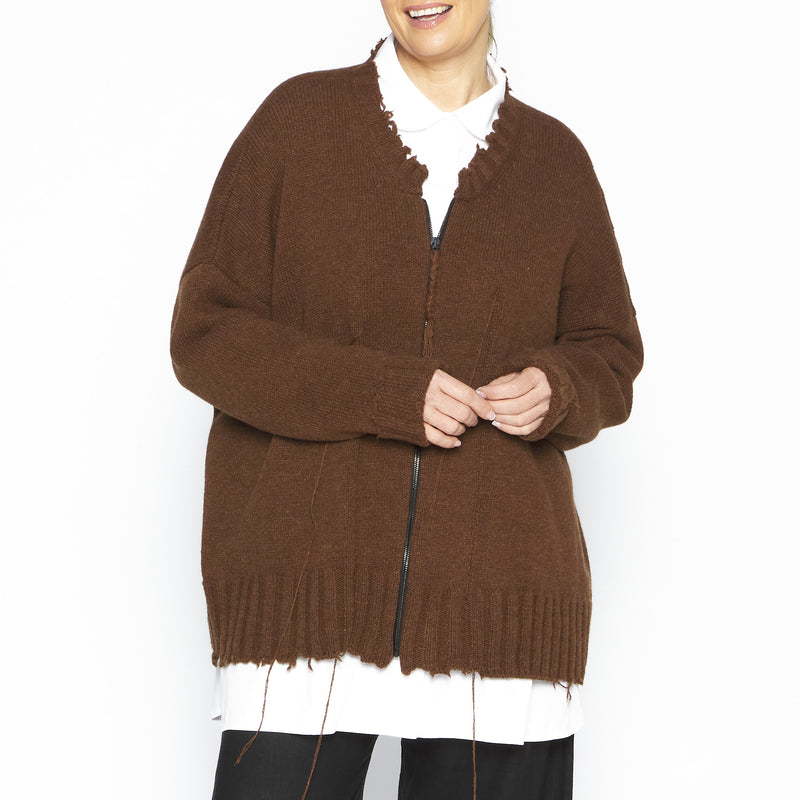 Tobacco Cardigan Pull Over SN-3055