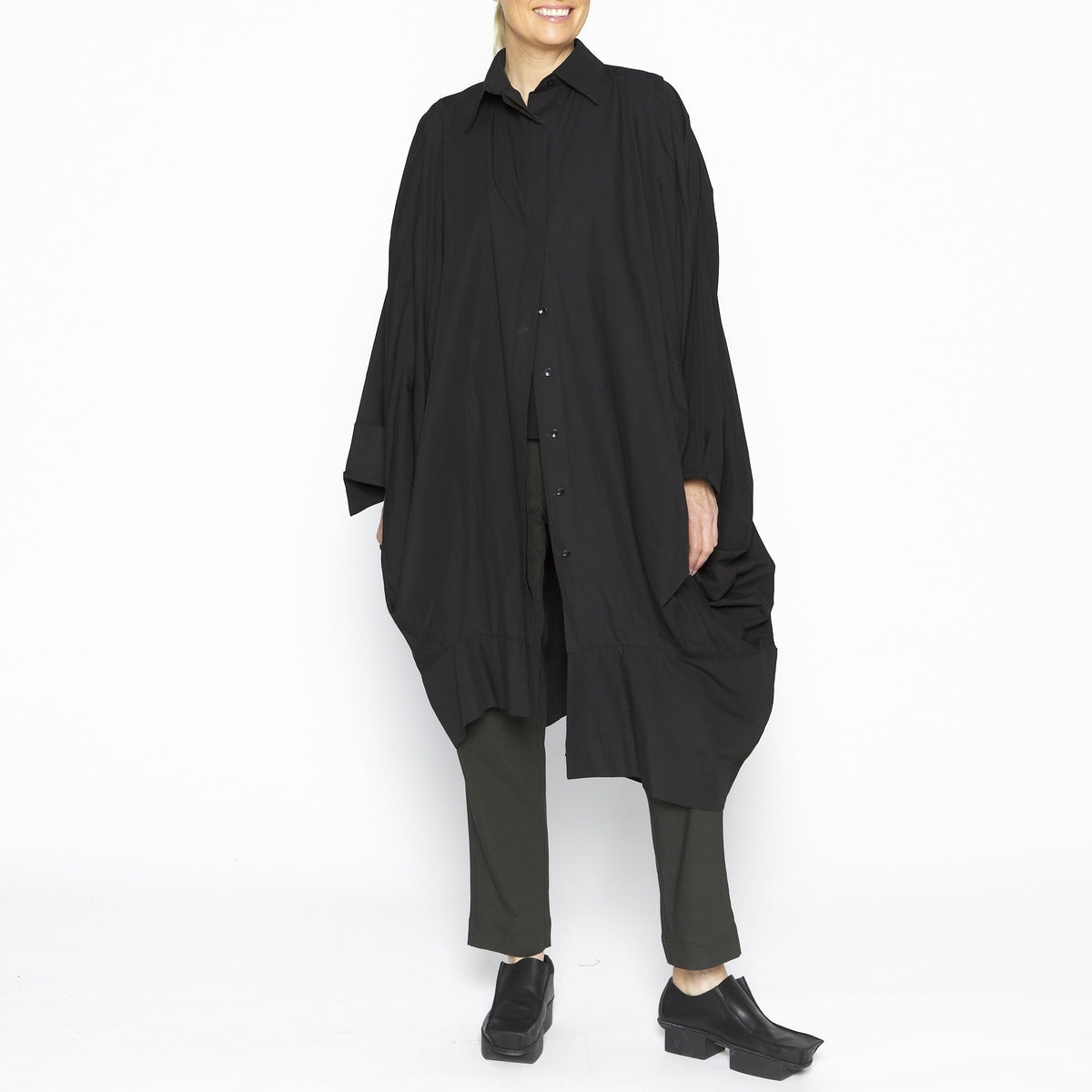 Drape Shirt in Black