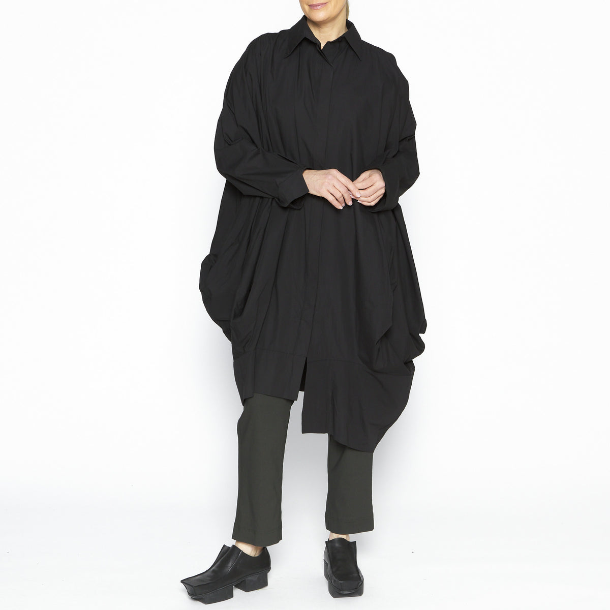 Drape Shirt in Black