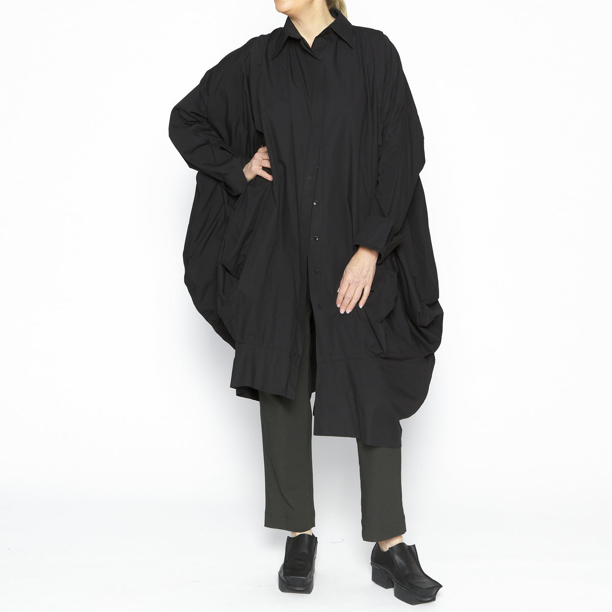 Drape Shirt in Black