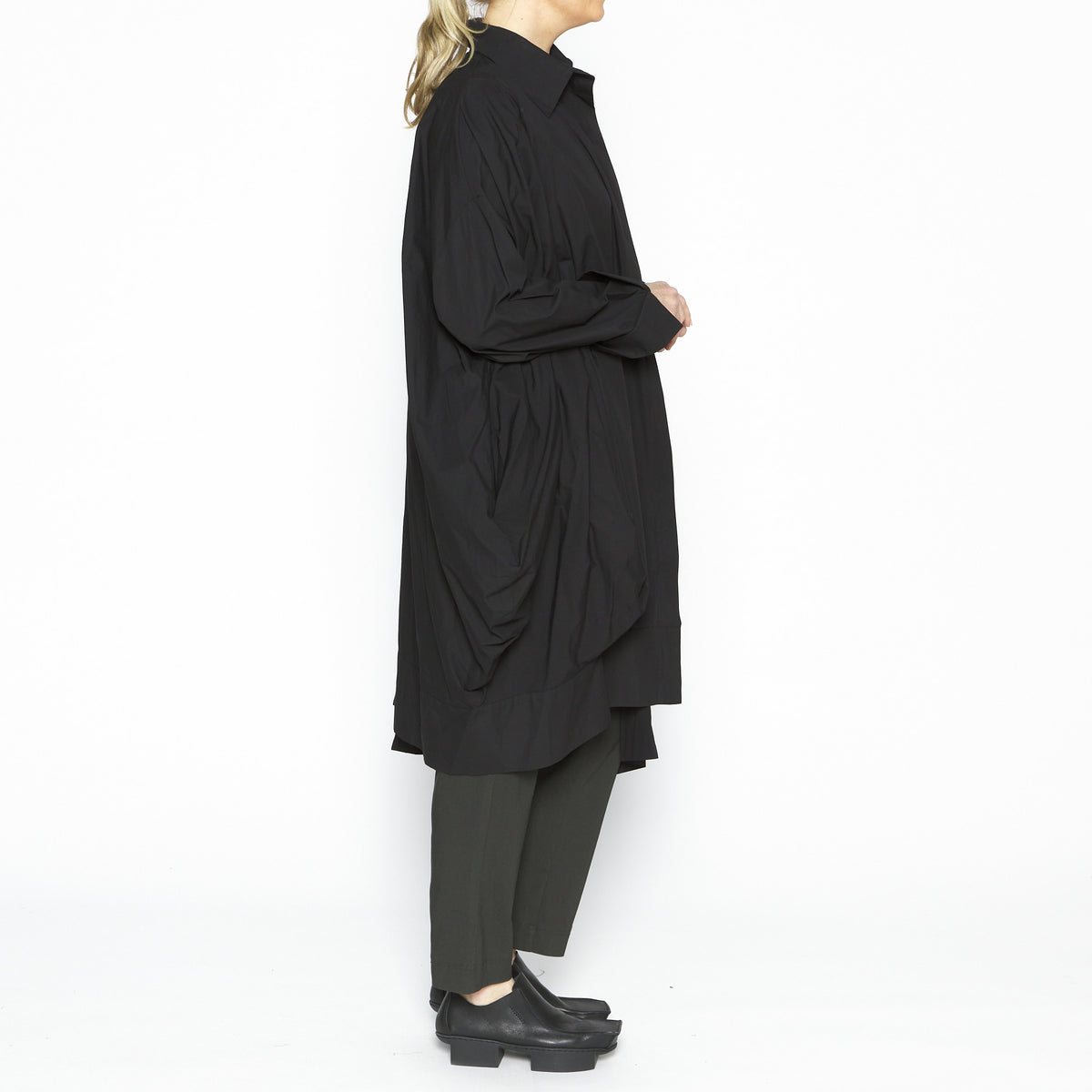 Drape Shirt in Black