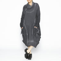 Quarter Zip Tunic in Antracit