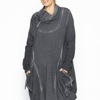 Quarter Zip Tunic in Antracit
