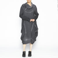 Quarter Zip Tunic in Antracit